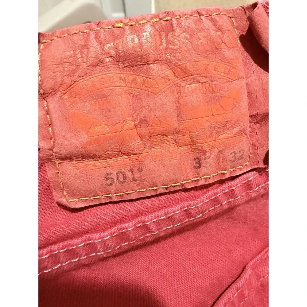 Vintage Levi's 501  Women's Button Fly 33x32‎  Red Excellent Cond.